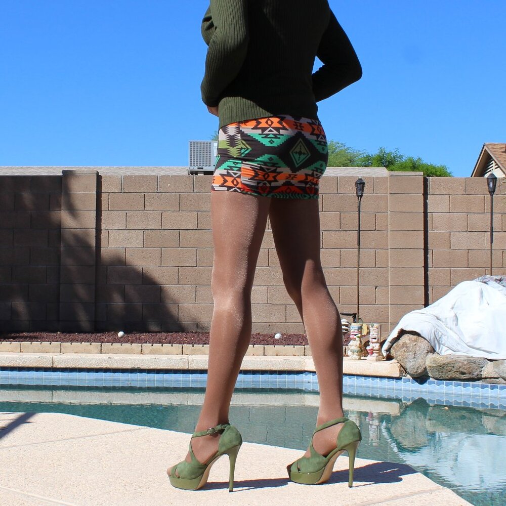 3 for $10 Aztec Print Bodycon Mini Skirt Small